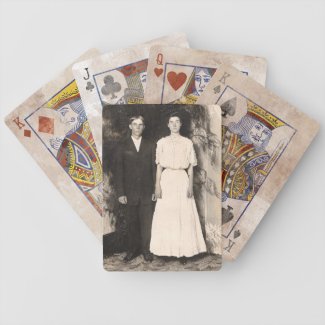 Vintage Picture of a Wedding Couple Poker Deck