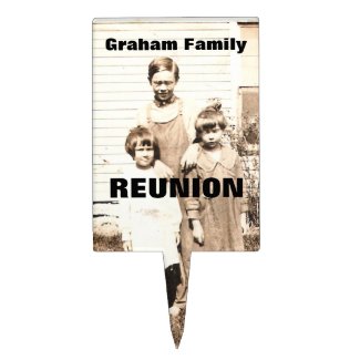 Vintage Picture of Children Personalized Reunion Cake Pick