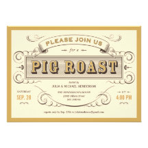 Vintage Pig Roast Invitations