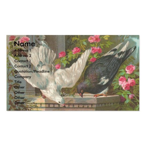 Vintage Pigeons Business Card (front side)