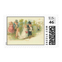 Vintage Pigs Wedding Stamp