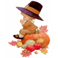 Vintage Pilgrim Boy Praying on Pumpkin shirt