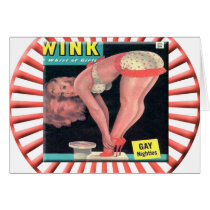 Vintage Pin Up Girl Greeting Card