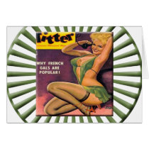 Vintage Pin Up Girl Card