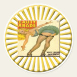 Vintage Pin Up Girl Round Stickers