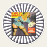 Vintage Pin Up Girl Round Sticker