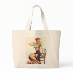 Vintage Pin Up Knitter Tote Bags
