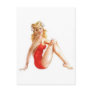 vintage pin up red postcard