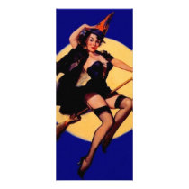 Vintage Pin Up Witch Full Color Rack Card