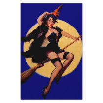 Vintage Pin Up Witch Stationery Design