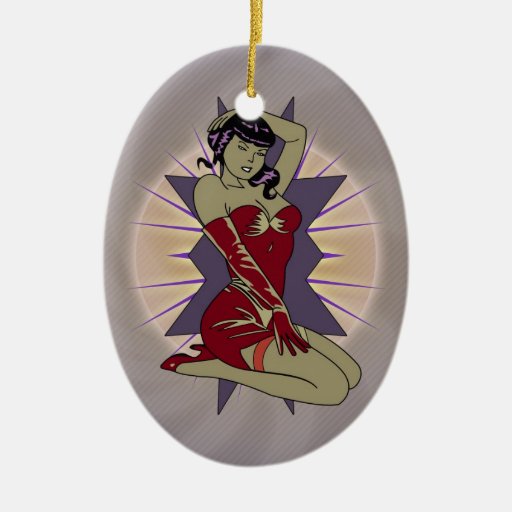 Vintage Pin-Up Woman Ornaments