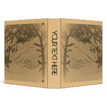 Vintage Pine tree silhouette, sunrise Binder