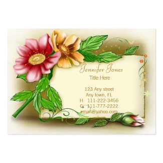 Vintage Pink and Yellow Floral Business Card