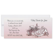 Vintage Pink Baby Shower invitations