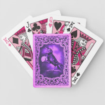 Vintage Pink Blue Crow Playing Poker Bicycle Card Deck