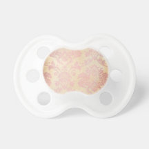 Vintage Pink Damask Pacifiers