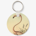 Vintage Pink Flamingo Illustration keychains