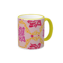 Vintage  Pink Floral Coffee Mug