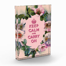 VINTAGE PINK FLORAL KEEP CALM AND CARRY ON AWARDS