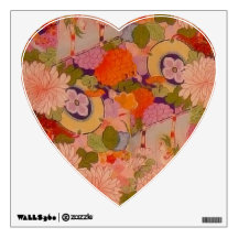 Vintage Pink Floral Kimono Flower Pattern Room Stickers
