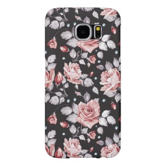 Vintage Pink Floral Pattern Samsung Galaxy S6 Cases