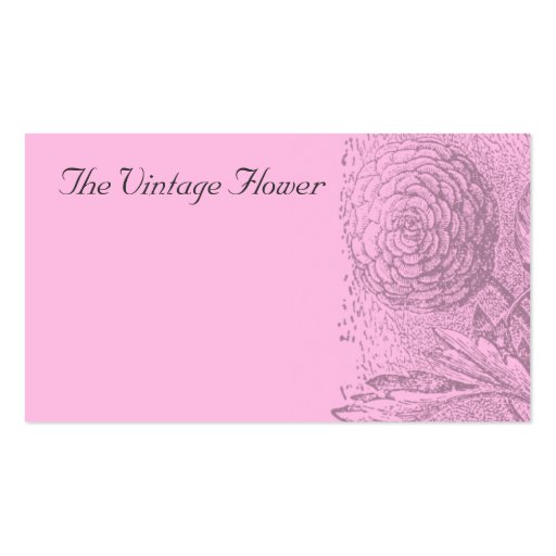 Vintage Pink Floral Print Business Cards (front side)