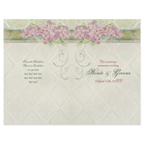 Vintage Pink Hydrangea Formal Wedding Program Flyers