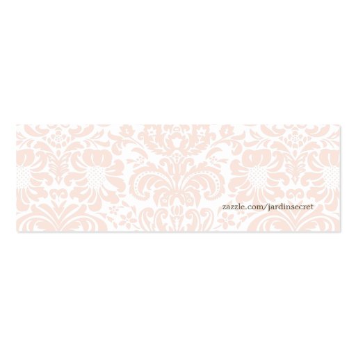 Vintage Pink Hydrangea Wedding Favor Tag Business Card (back side)