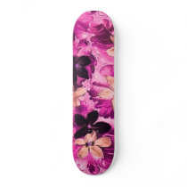 Vintage Pink Magenta Peach Violets Skateboard