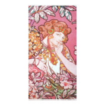 Vintage Pink Mucha Art Customized Photo Card