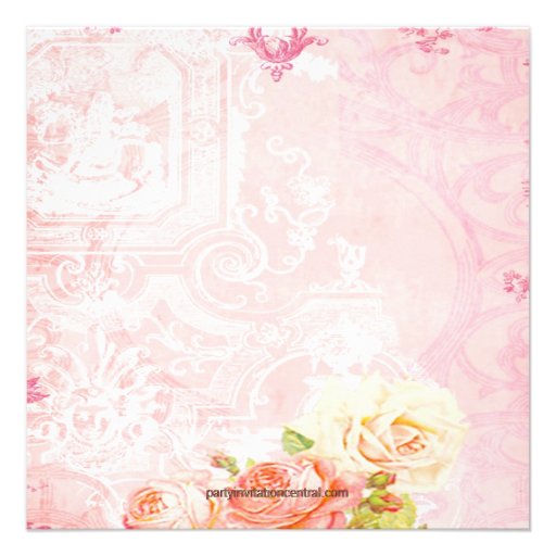 Vintage Pink Paris Baby Shower Invitations
