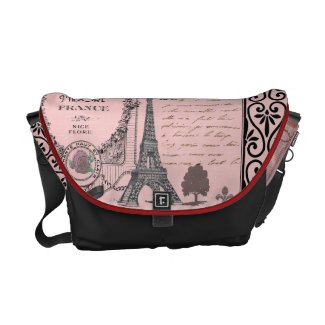 Vintage Pink Paris Collage bag Commuter Bags