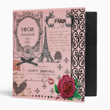 Vintage Pink Paris Collage binder