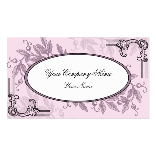 Vintage Pink Purple Floral Business Business Card Templates (front side)