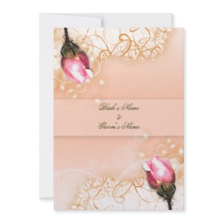 vintage pink rose antique fantasy invitation