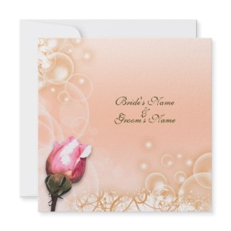 Vintage pink rose antique fantasy invitation