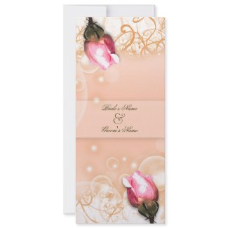 Vintage pink rose antique fantasy invitation