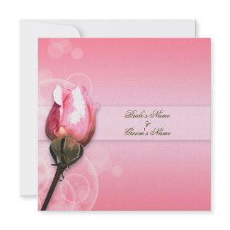 Vintage pink rose antique fantasy invitation