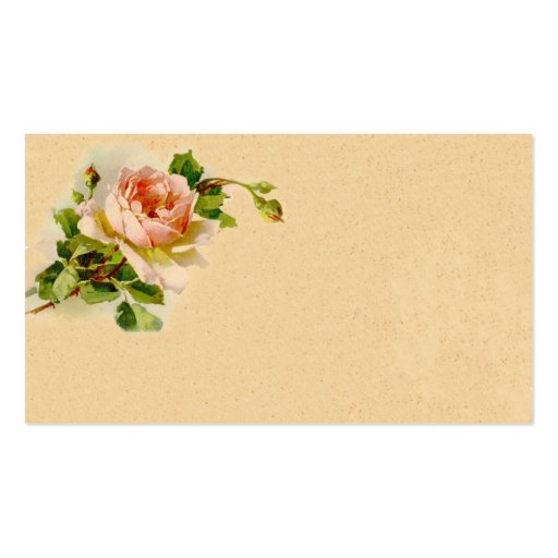 Vintage Pink Rose Business Profile Card Business Card Templates (front side)