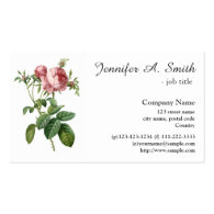 Vintage pink rose flower professional business business card templates