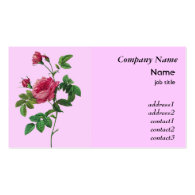 vintage pink rose flowers business card template