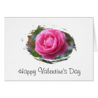 Vintage pink rose happy valentine's day cards