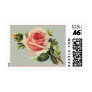 Vintage Pink Rose Postage Stamps