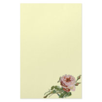 Vintage Pink Rose Stationery Paper