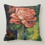Vintage Pink Rose Throw Pillow