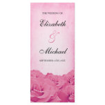Vintage Pink Rose Wedding Program Personalized Rack Card