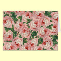 Vintage Pink Roses Customizable Cards