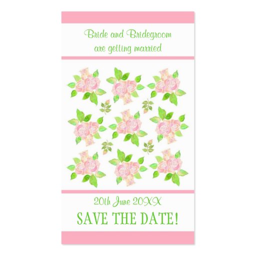Vintage Pink Roses Customizable Save the Date card Business Card Templates