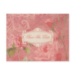 Vintage Pink Roses Save The Date Postcard