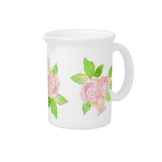Vintage Pink Roses Small Pitcher